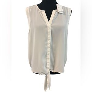 Chico's Cream Sleeveless Tie Front Blouse, NWOT, size 1